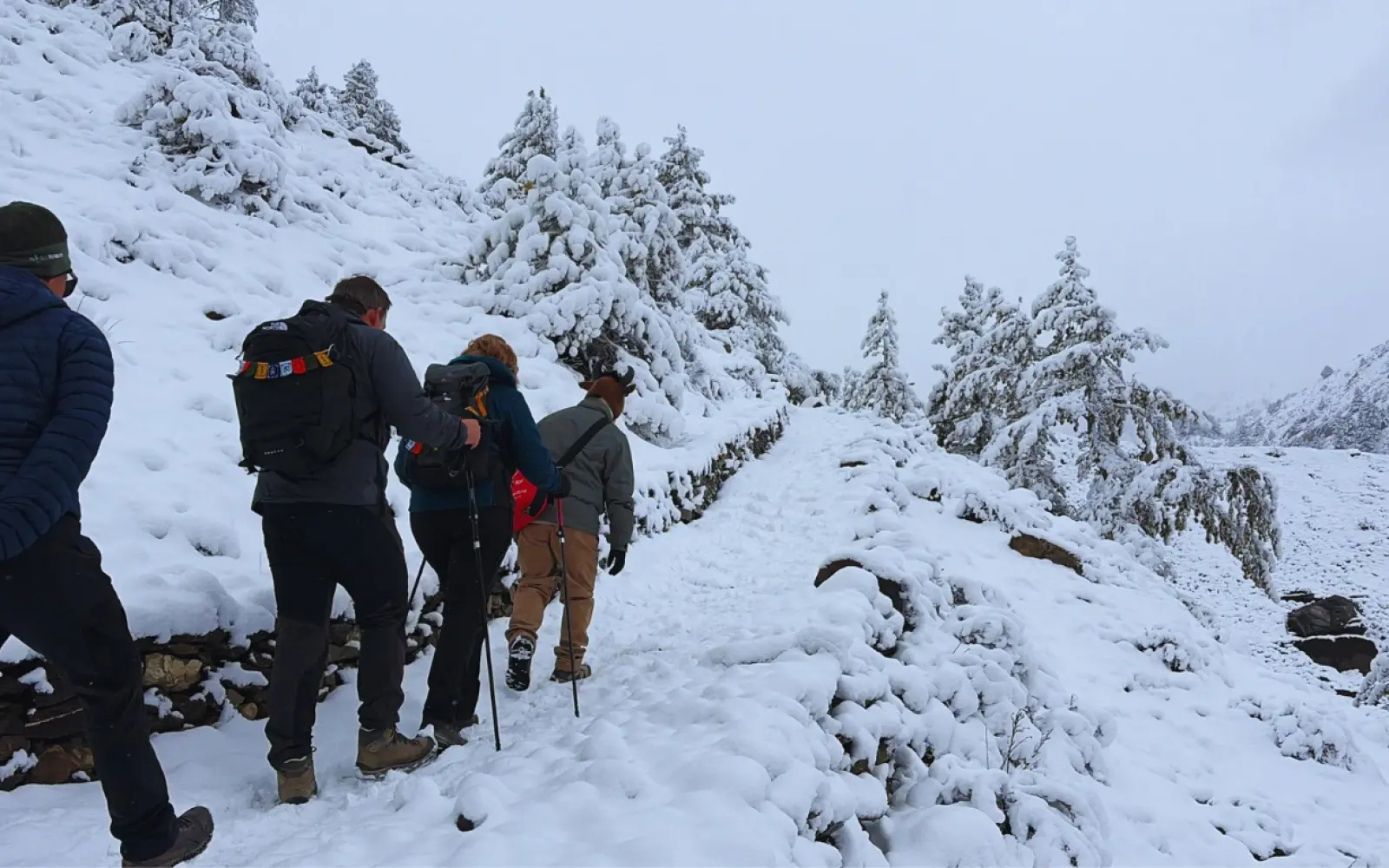 Annapurna Circuit trek difficulty with snowy path