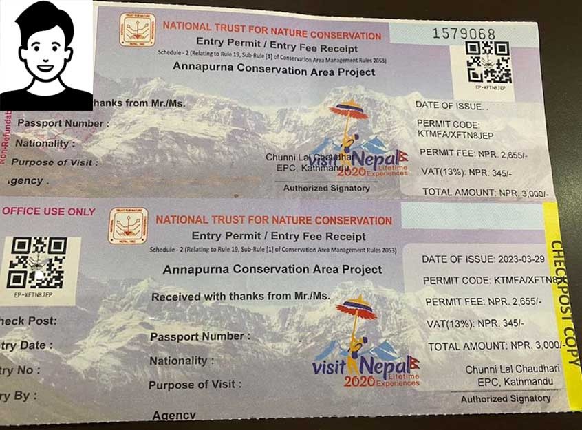 permit of annapurna region trek like abc trek, annapurna circui trekk