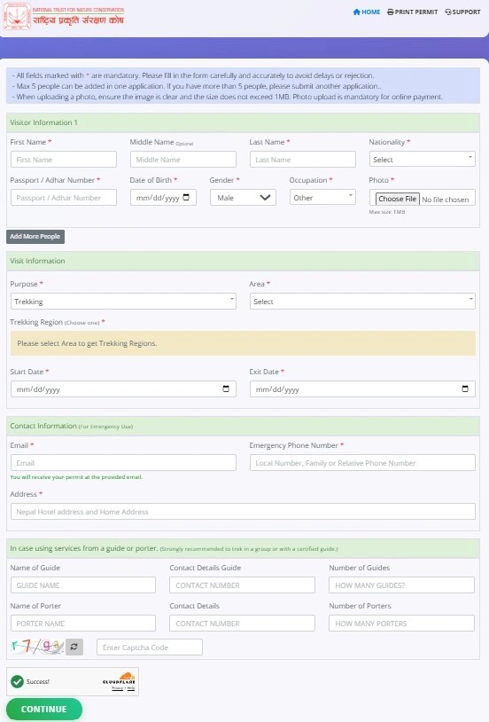 Acap permit online which need to fill