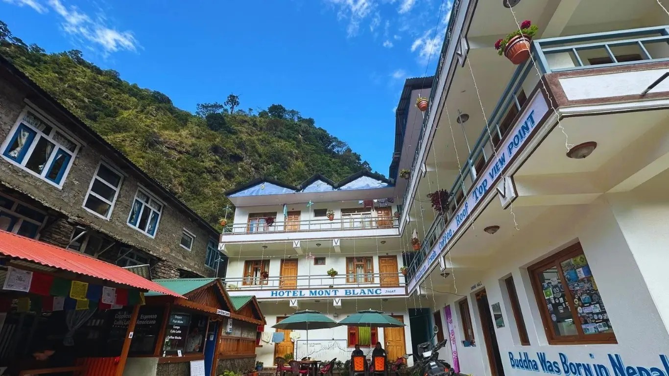 Jagat village at annapurna circuit trek