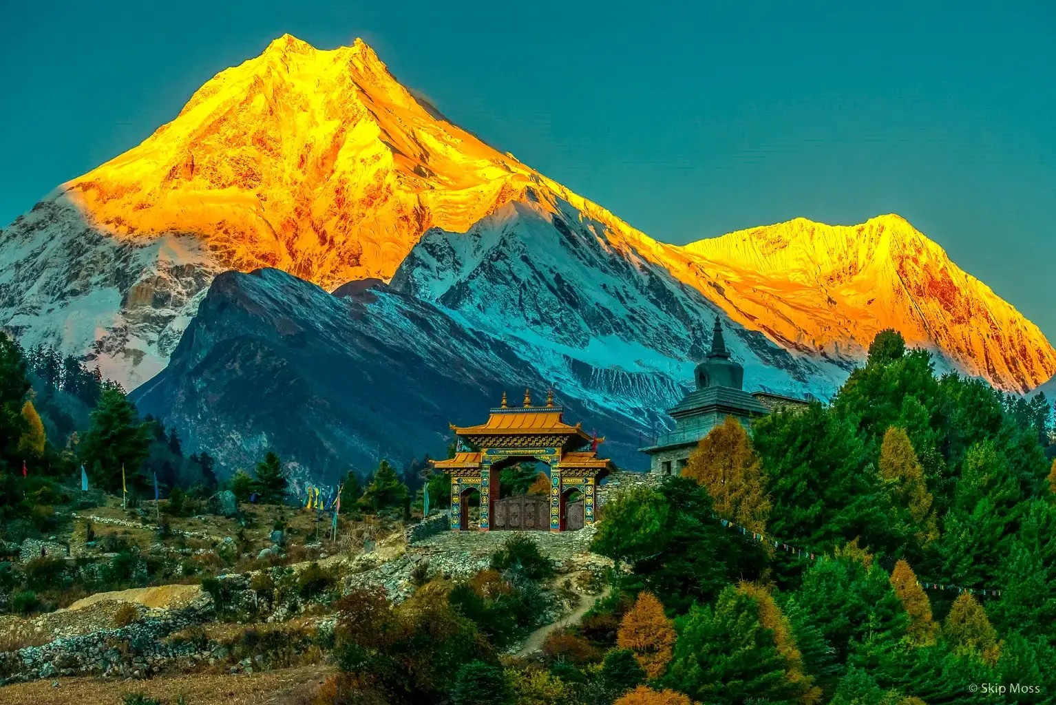 Mount Manaslu During the Spring Season in Nepal