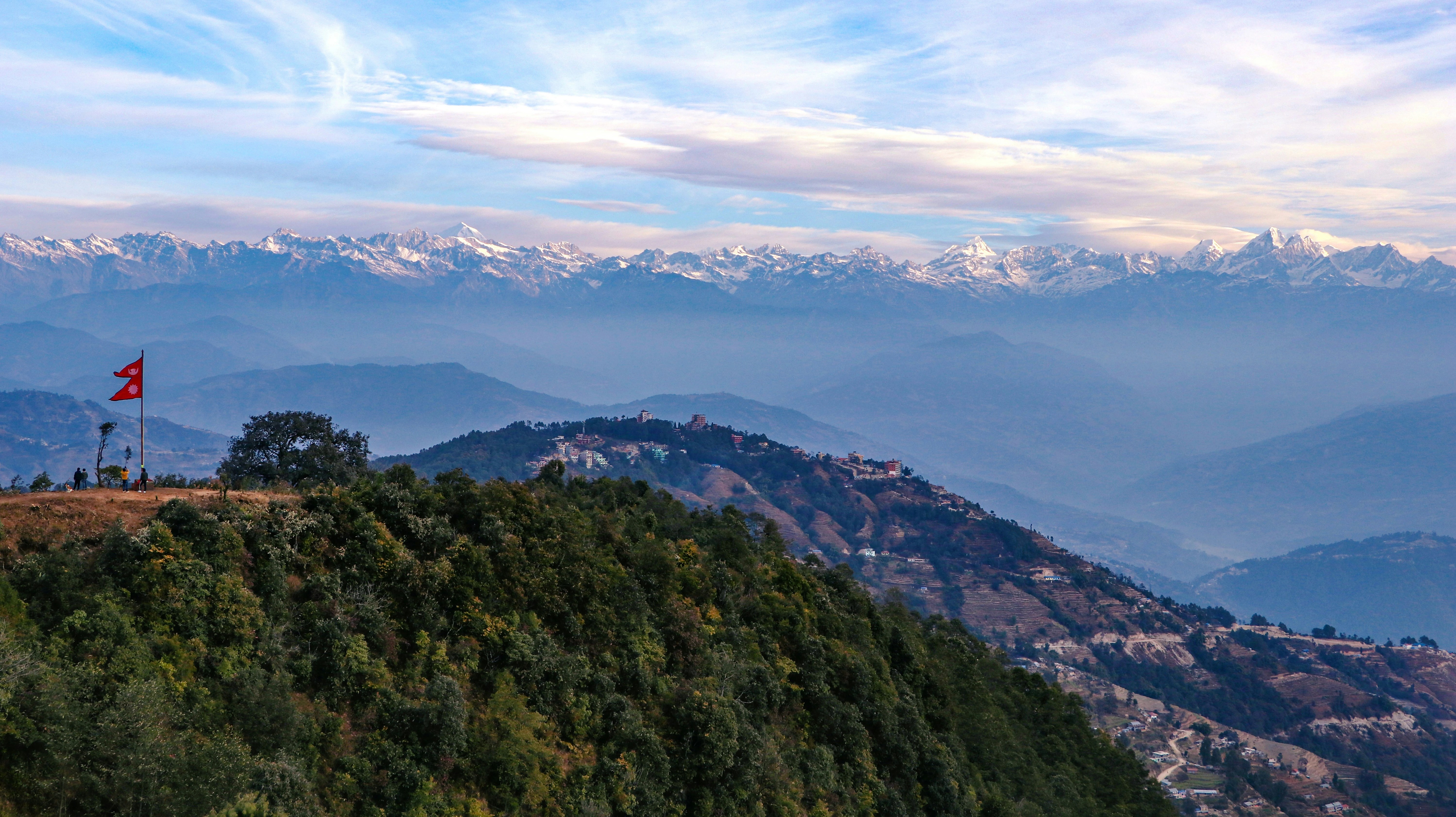 Himalayan sunrise view from Nagarkot, one of the most romantic places in Nepal.