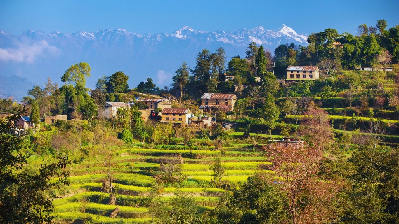 villages during the 3 day trek in nepal near kathamandu