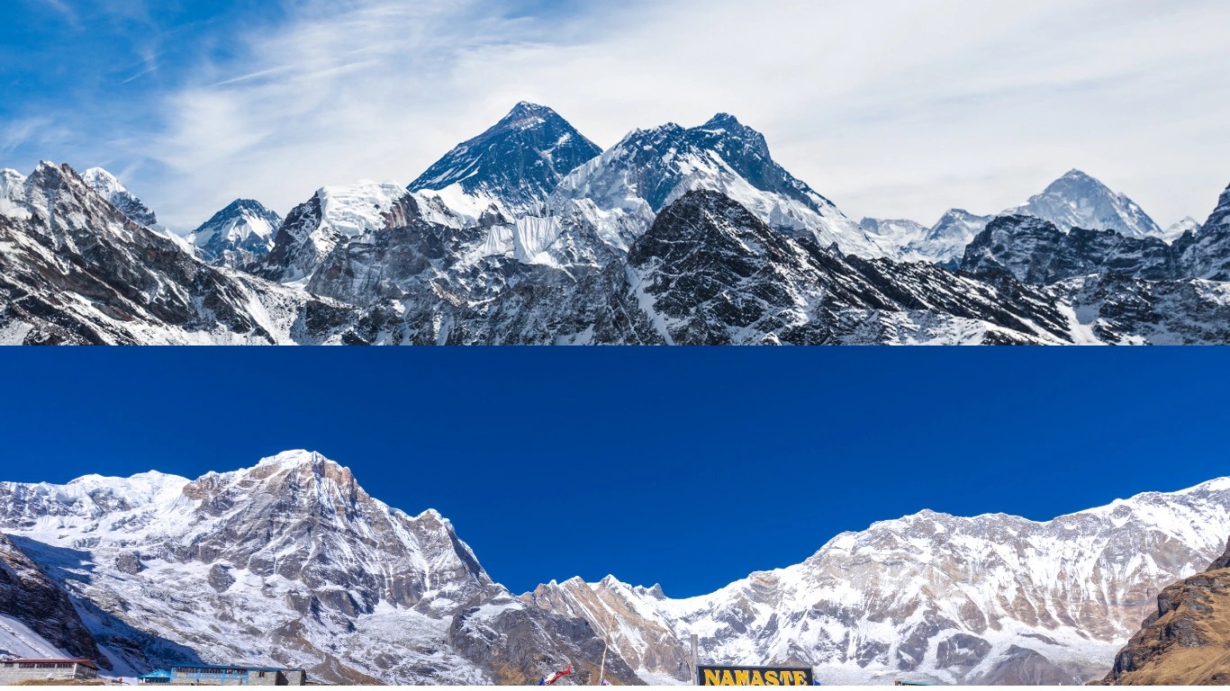 annapurna mountains and everest peak
