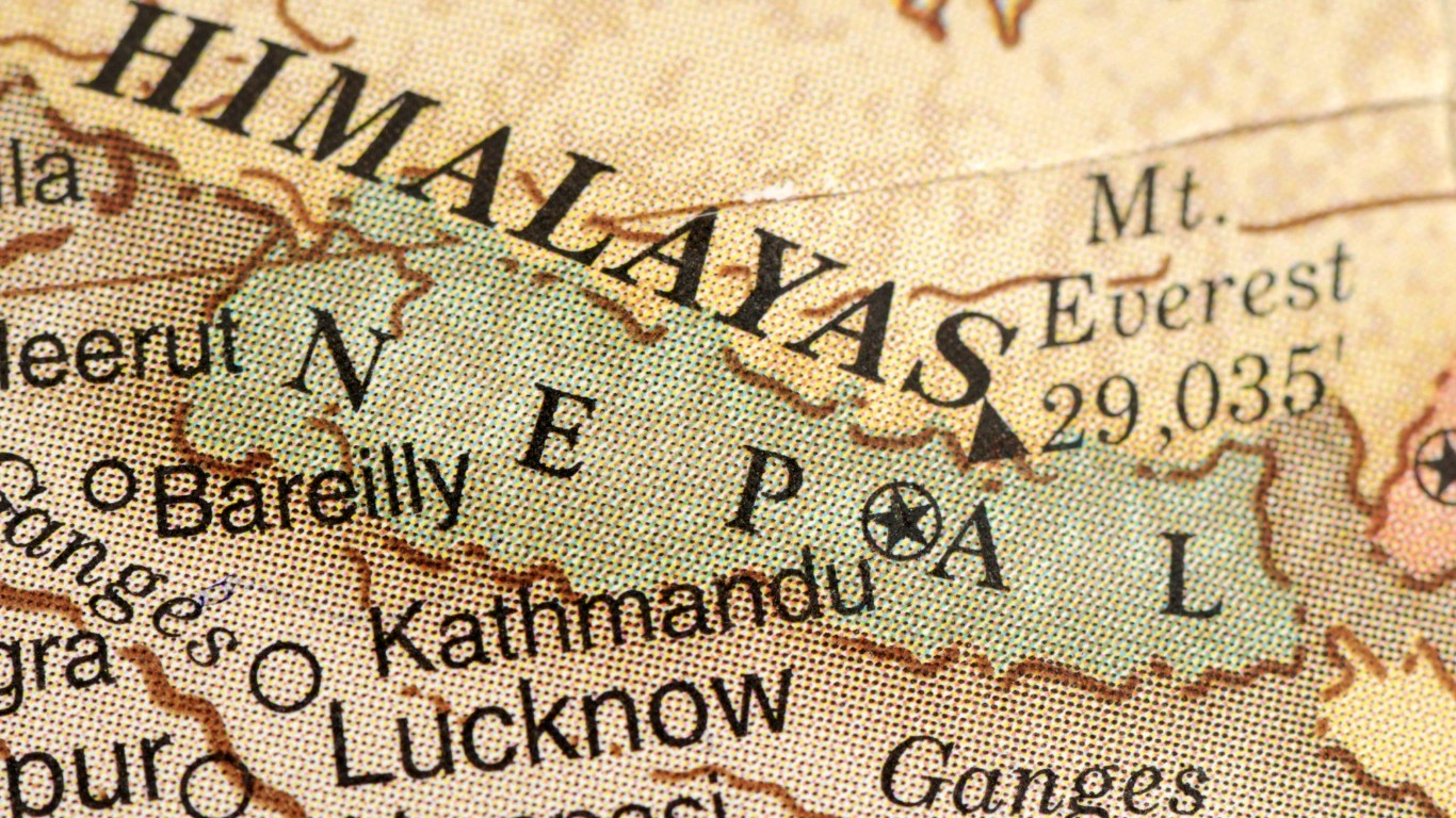 Himalayas on map
