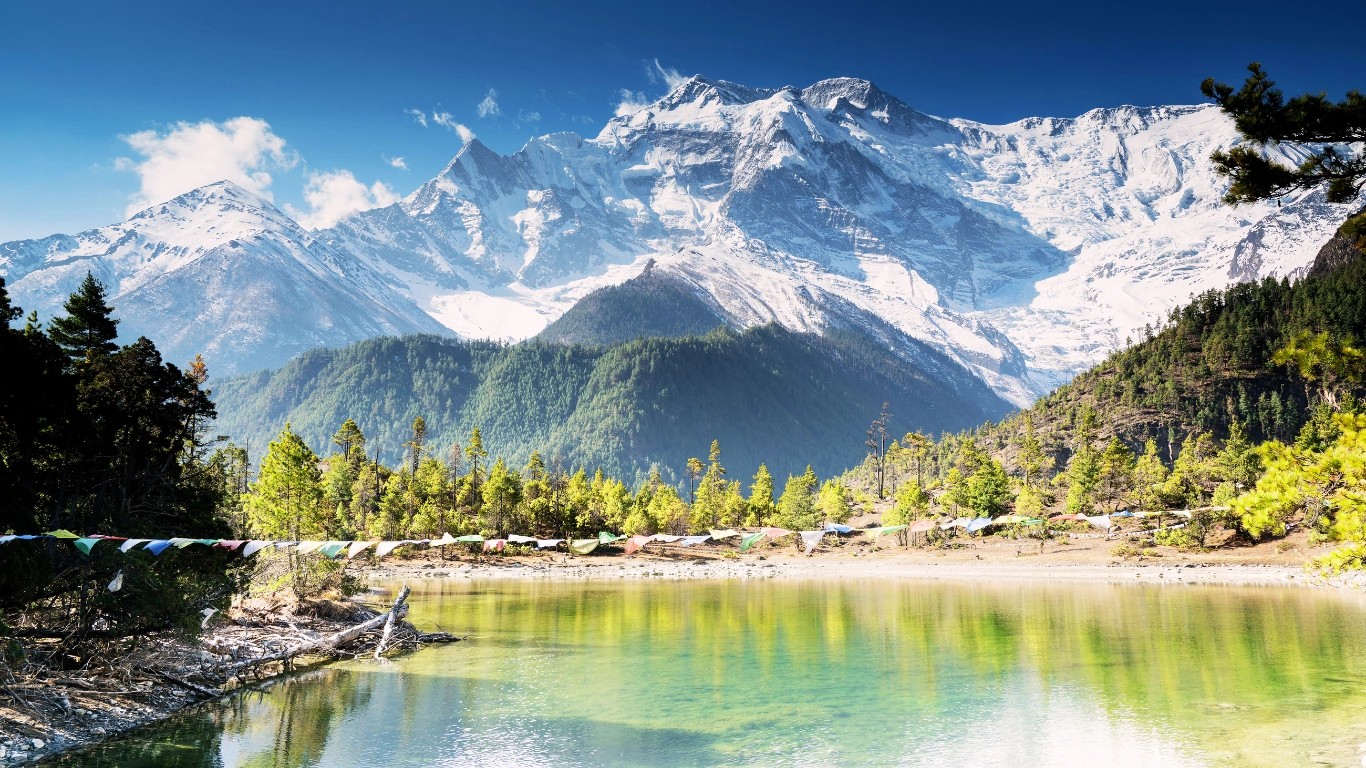 Annapurna circuit views during spring time