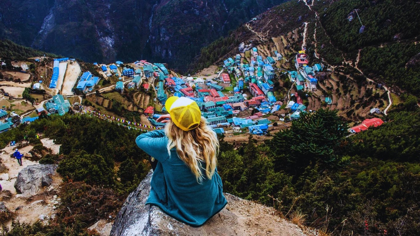 Namche bazzar during everest view trek nepal