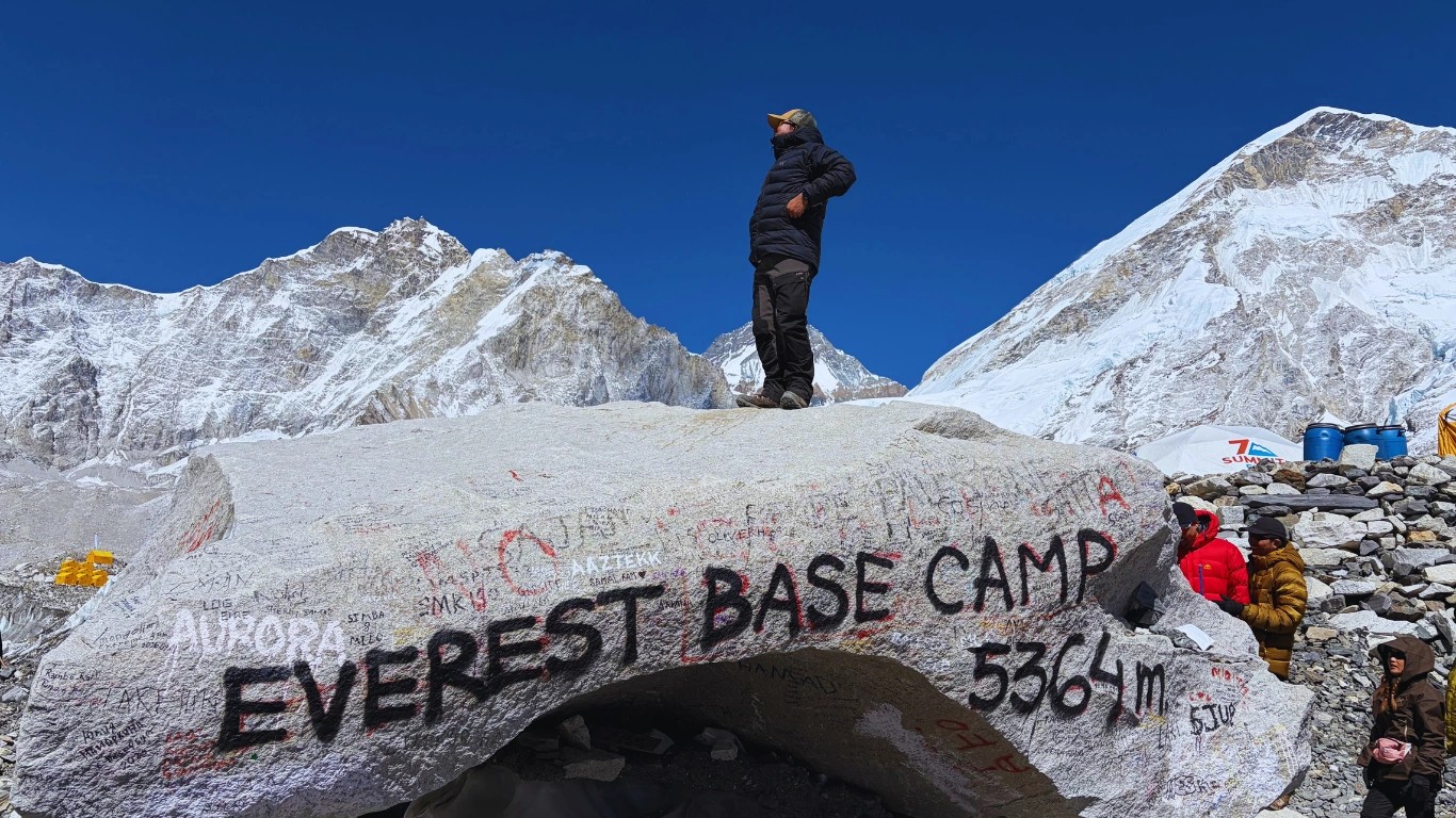 Best trek in Nepal Everest Base Camp at 5,364 m altitude