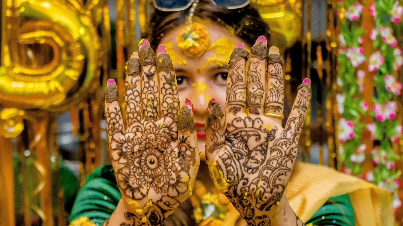 Mehendi used by women during Teej
