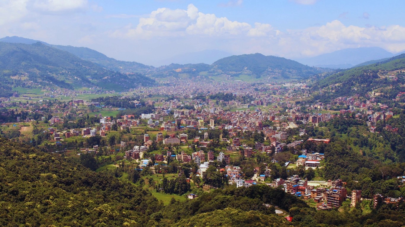 View from the luxury hotel at dhulikhel during honeymoon tour in nepal