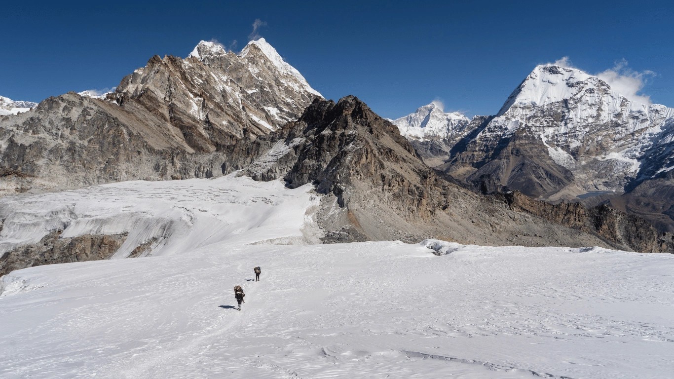 Mera Peak 6470m highest trekking peak Nepal Khumbu Himal region climbers summit view Everest Lhotse Kangchenjunga