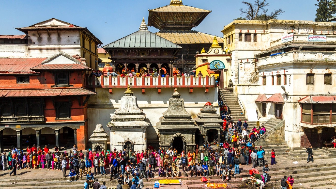 People at pashupatinath for festival
