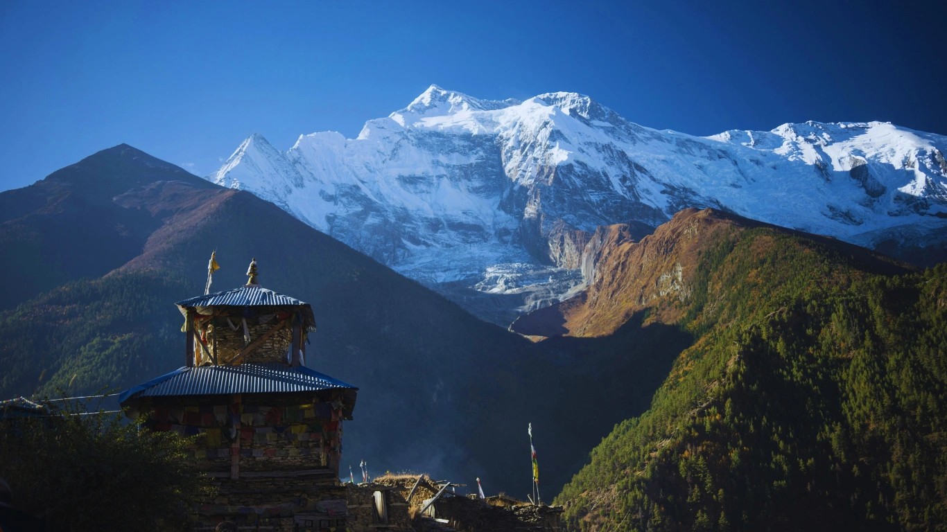 Must-visit villages on Annapurna Circuit Trek - Upper Pisang panoramic view
