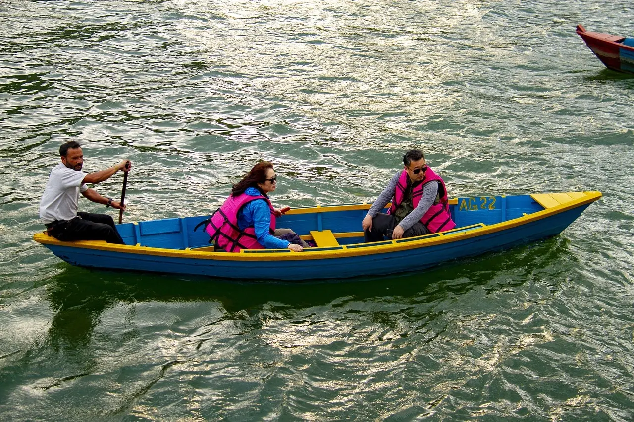 couple enjoying pokhara boating during honeymoon tour in Nepal